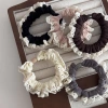 A new style of Korean-style lace and black ear edge soft and comfortable mask, ice silk small intestinal hair band, fashionable and simple ponytail hair accessory Specification image